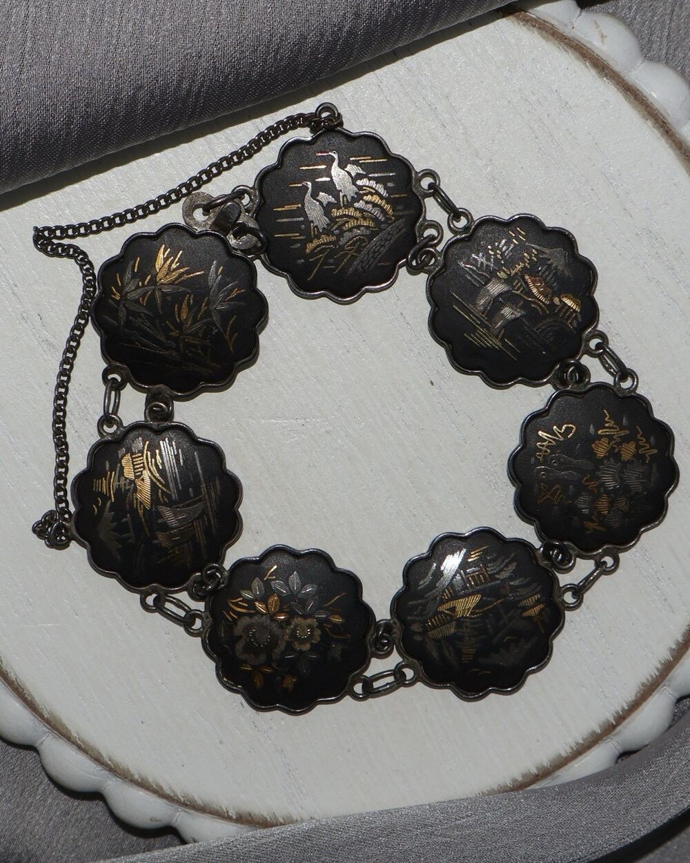 Vintage Amita Japanese Silver Bracelet 24.2G / 7in